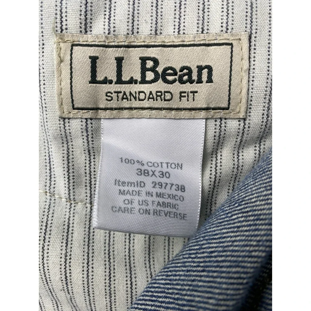 LL‎ Bean Standard Fit Jeans Men's 38x30 Measured 39x29 Blue Straight Leg Denim